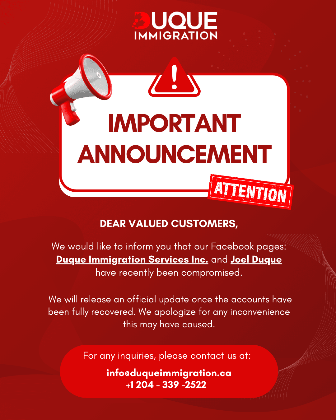 Security update: Facebook account notice