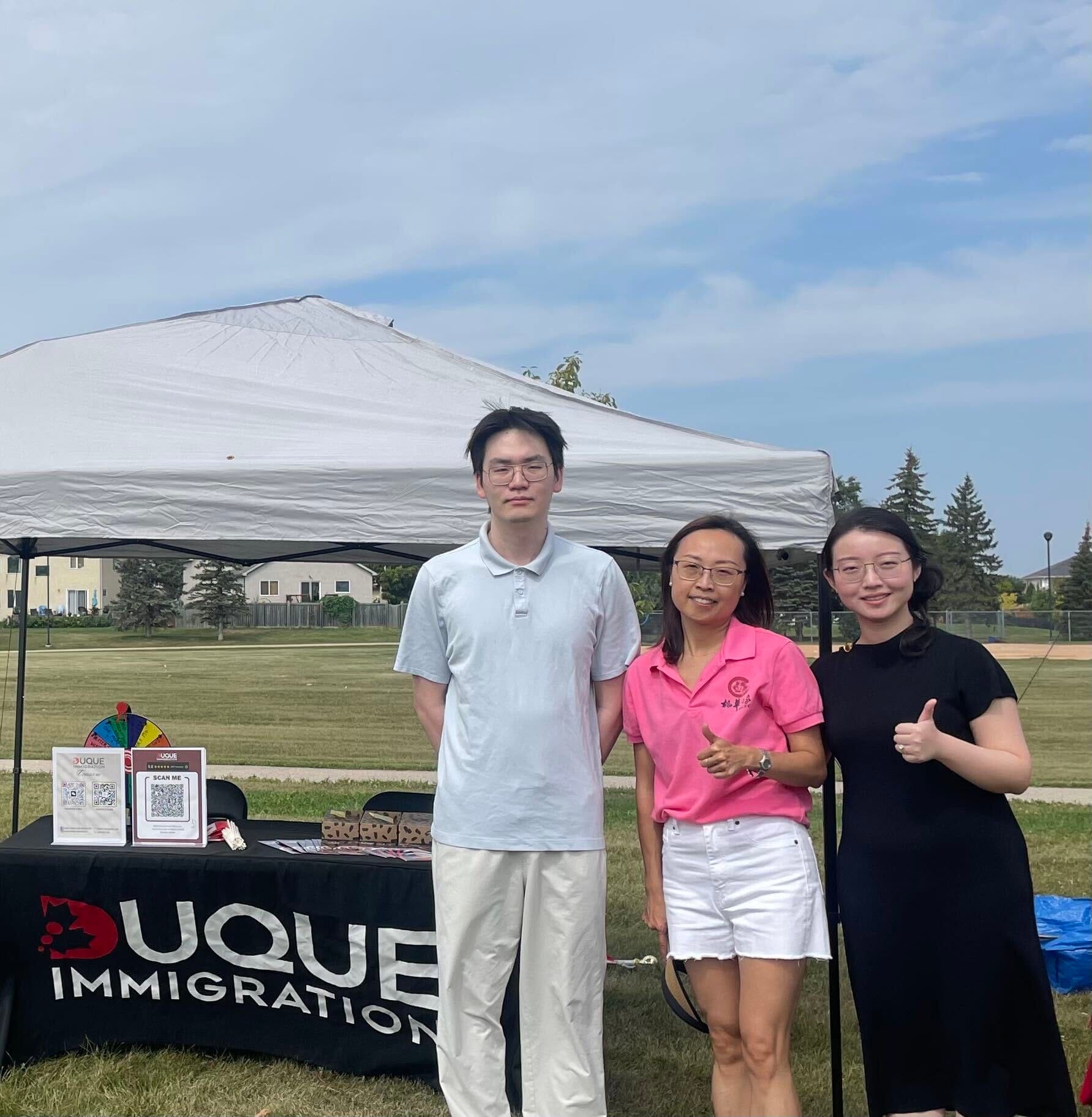 Duque Immigration booth at the Newcomers’ Welcome Fair