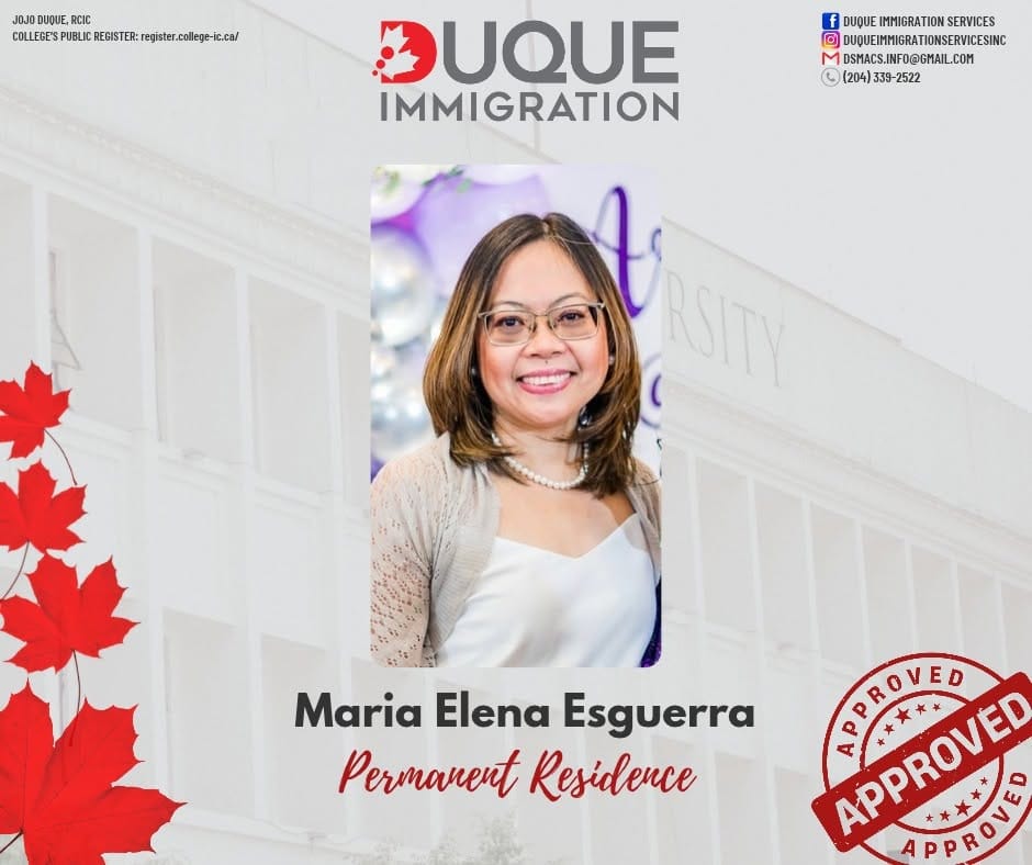 Congratulations Maria Elena Esguerra