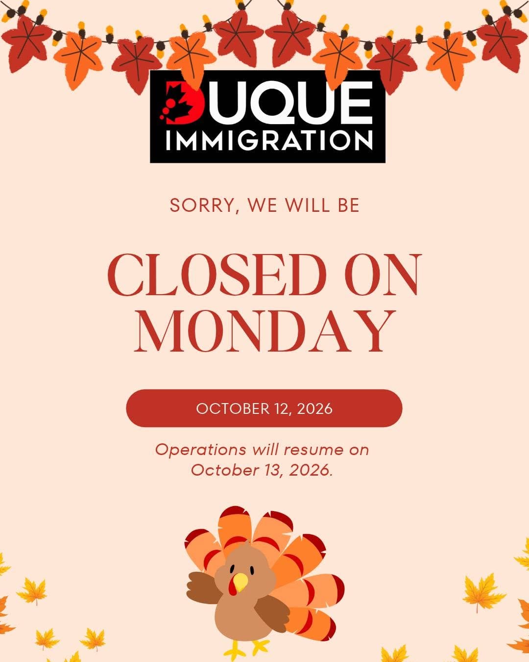 Office closure notice